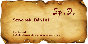 Sznopek Dániel névjegykártya